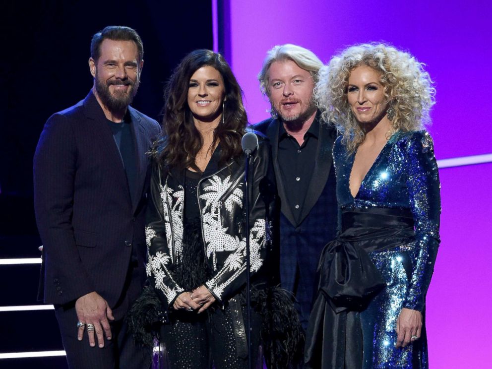 PHOTO: From left, Jimi Westbrook, Karen Fairchild, Phillip Sweet, and Kimberly Schlapman of Little Big Town onstage during 60th Annual GRAMMY Awards at Madison Square Garden on Jan. 29, 2018 in New York City.