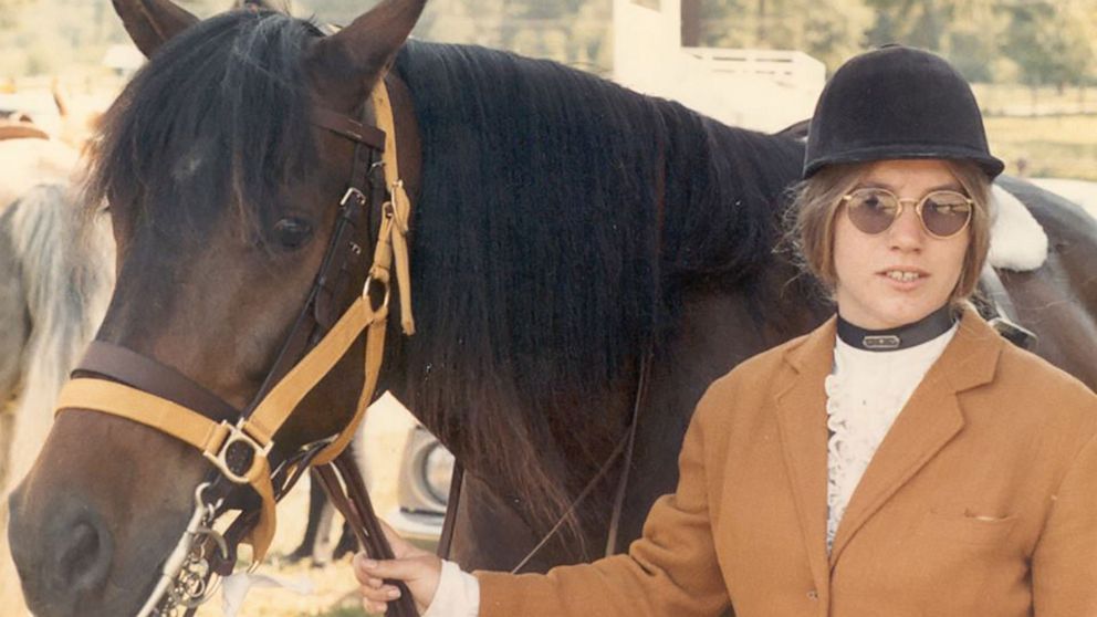 Jody Loomis and her horse in 1972