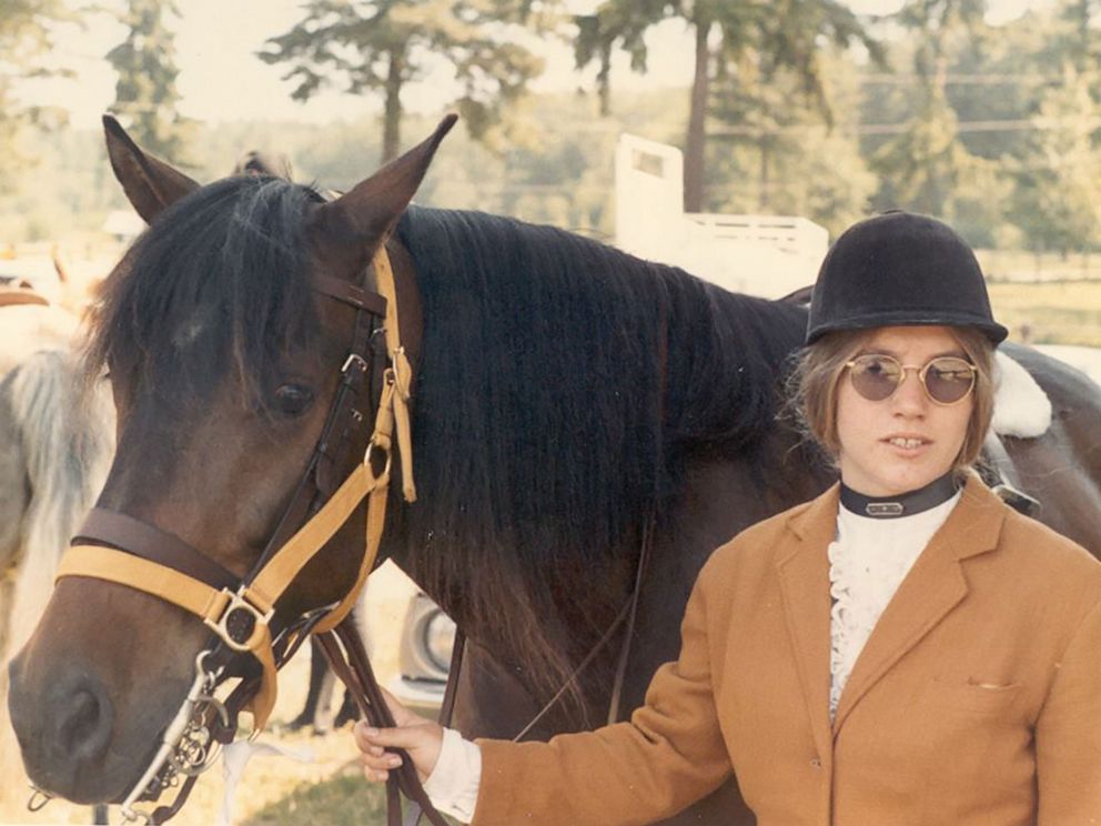 Jody Loomis and her horse in 1972