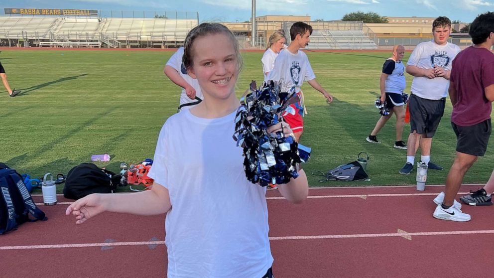 PHOTO: Lucy Cook, 15, at a high school football game in Gilbert, Arizona.