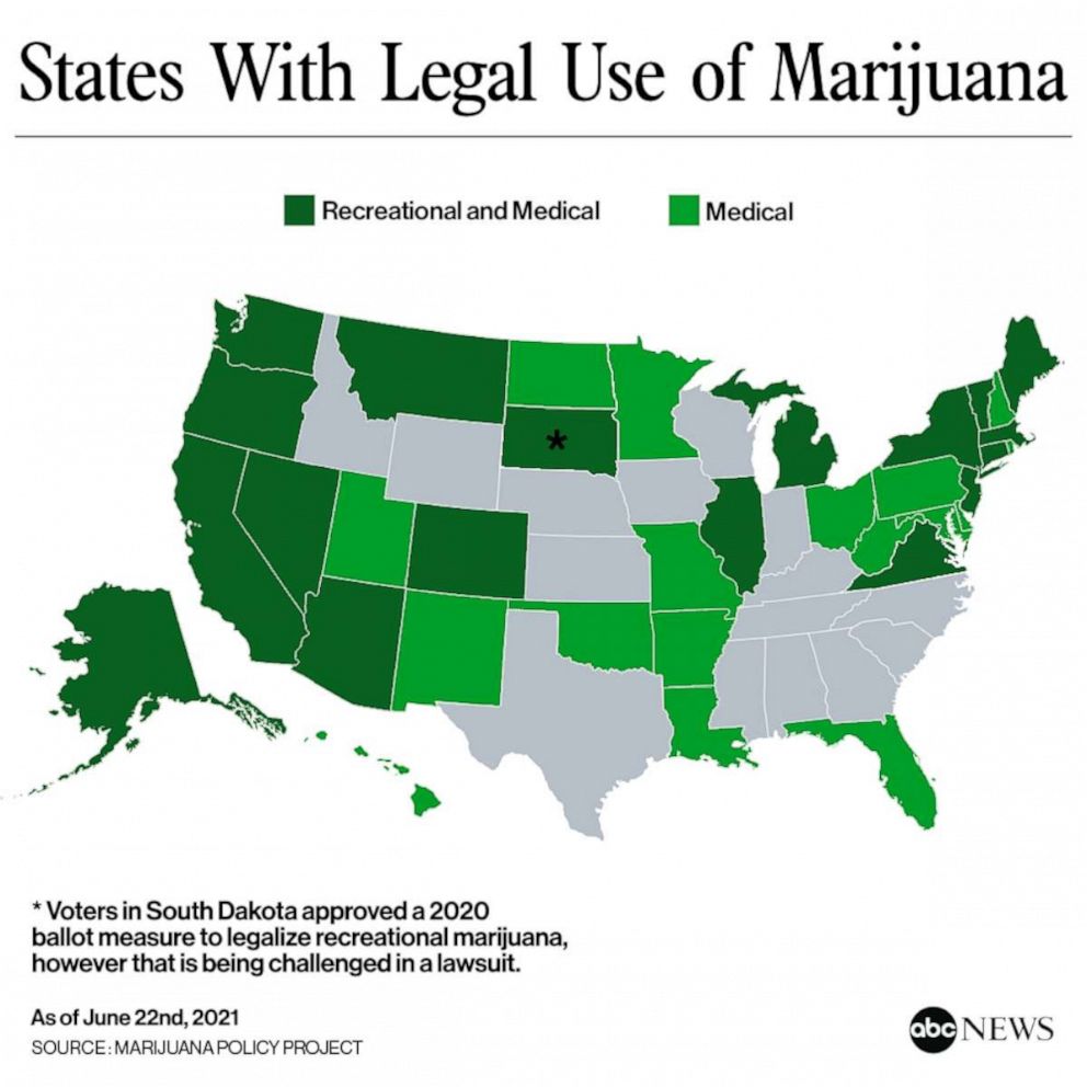 PHOTO: States With Legal Use of Marijuana