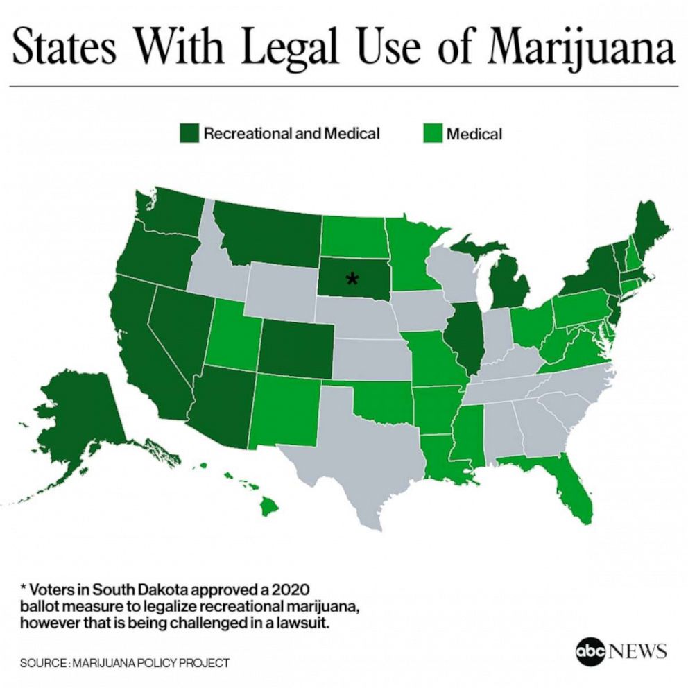 PHOTO: States With Legal Use of Marijuana