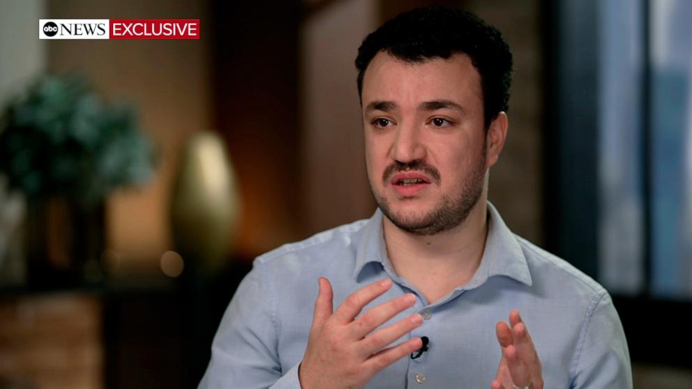 PHOTO: Mahmoud Khalil, the Columbia University pro-Palestinian activist who was detained by ICE for more than three months, spoke with ABC News Live Prime anchor Linsey Davis in the first on-camera interview since his release.