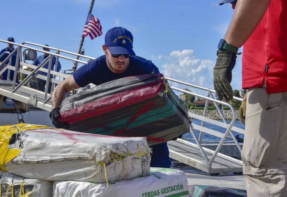 PHOTO: Coast Guard offloads more than $475 million in illegal narcotics in Miami.