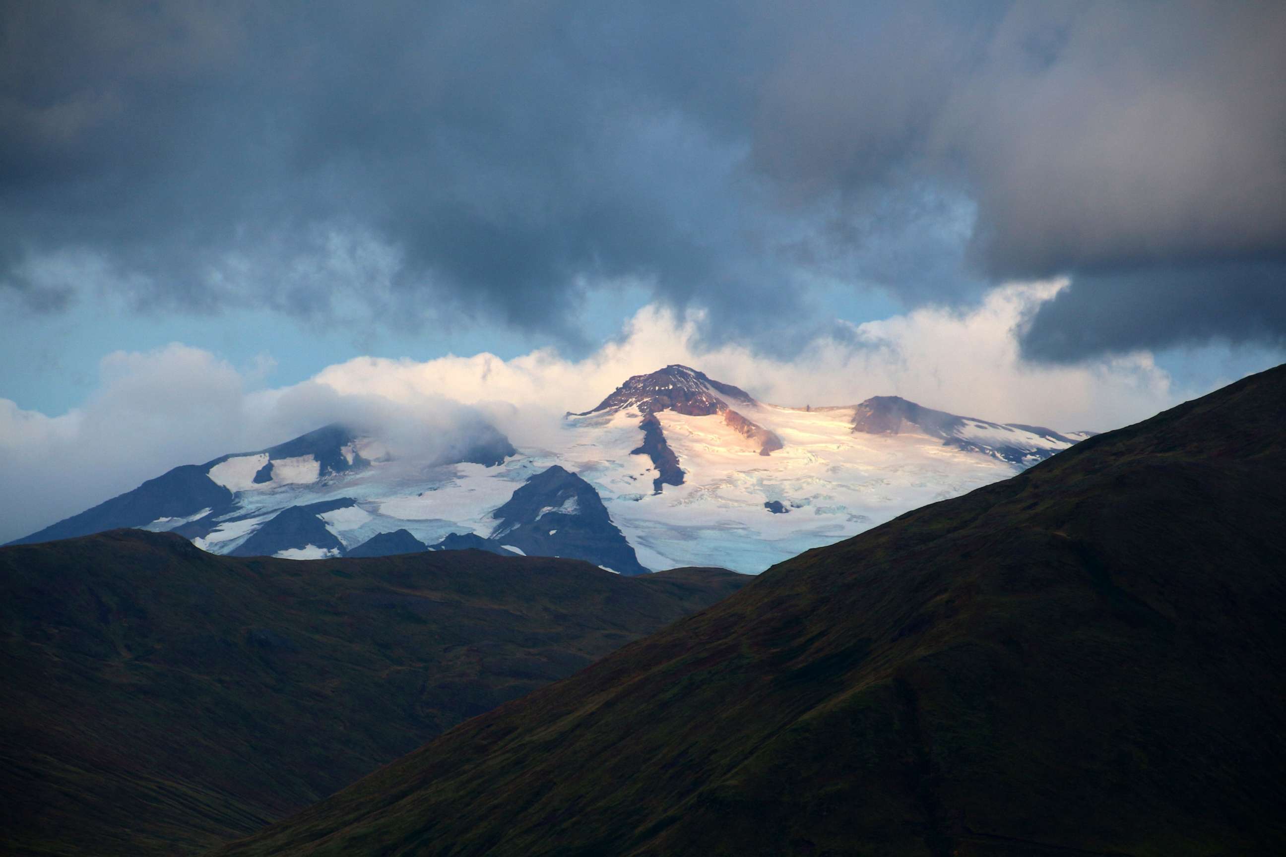PHOTO: The Makushin volcano is seen in on Unalaska Island, Aleutian Islands, Alaska.