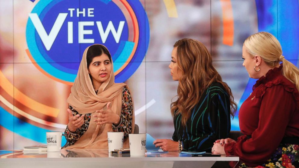 The youngest Nobel Prize laureate Malala Yousafzai told “The View” “we have a lot to learn from these young girls” who have been displaced around the world and are seeking a better life.