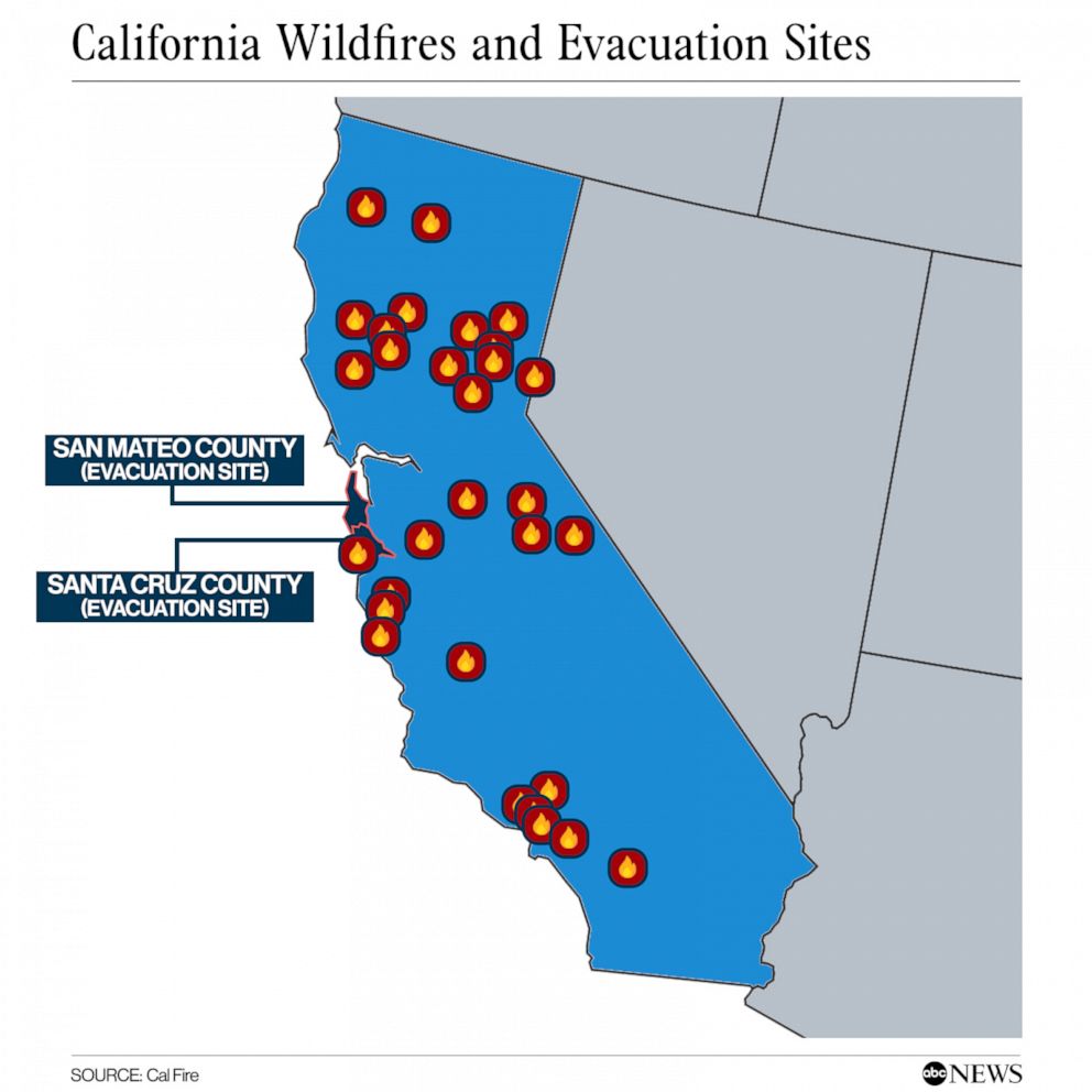 PHOTO: California Wildfires and Evacuation Sites