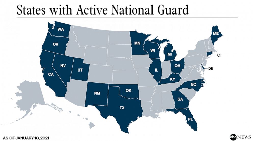 PHOTO: States with Active National Guard