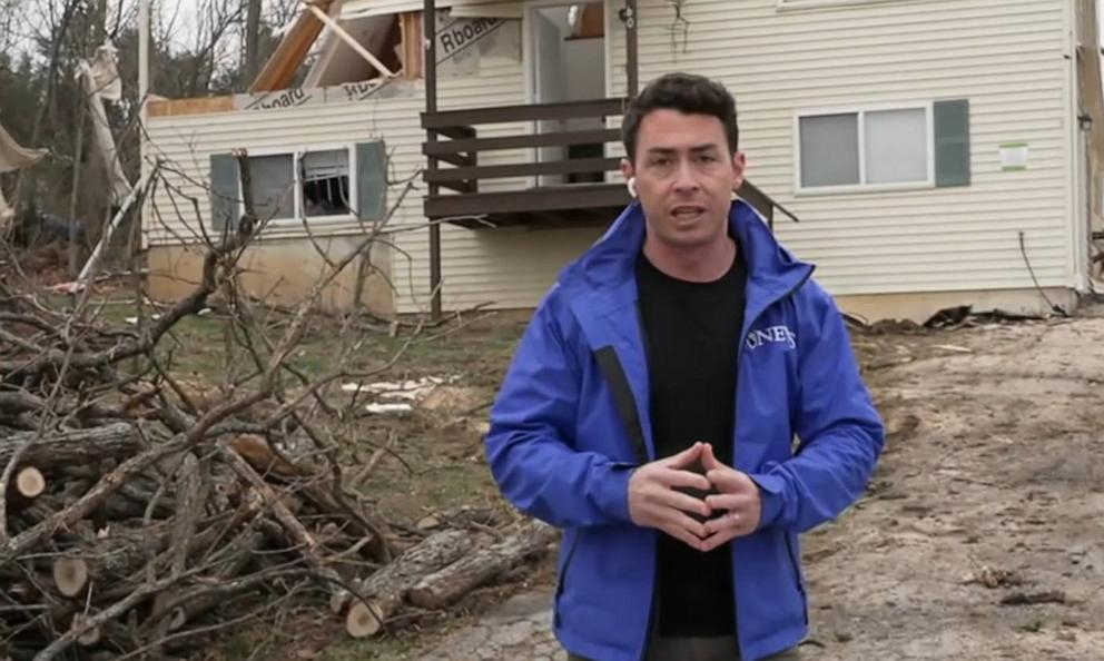 PHOTO: ABC News' Matt Rivers reports from Villa Ridge, Missouri, on March 15, 2025. 