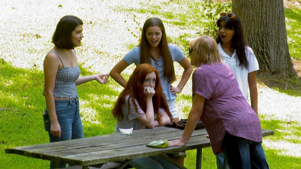 PHOTO: A pedestrian stepped into a conversation where “What Would You Do?” teen actors bully their friend.