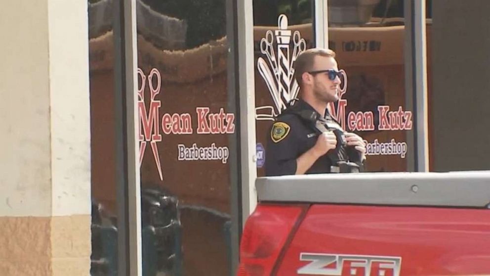 PHOTO: Three people have been shot outside of a barbershop in Houston, Texas, on July 10, 2021, following an argument between two men in their 40’s over who came first in a foot race over a month ago.