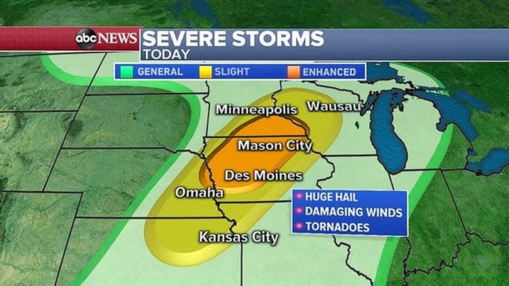 PHOTO: Strong winds, hail, and possible tornadoes could hit South Dakota and Nebraska. 