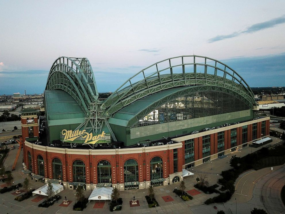 PHOTO: Miller Park is seen, July 28, 2020, in Milwaukee.
