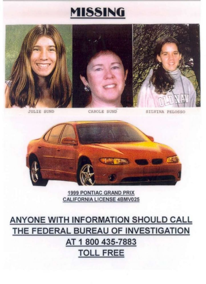 PHOTO: Carole Sund, her daughter Juli Sund and friend Silvina Pelosso were missing for a month before their bodies were found.