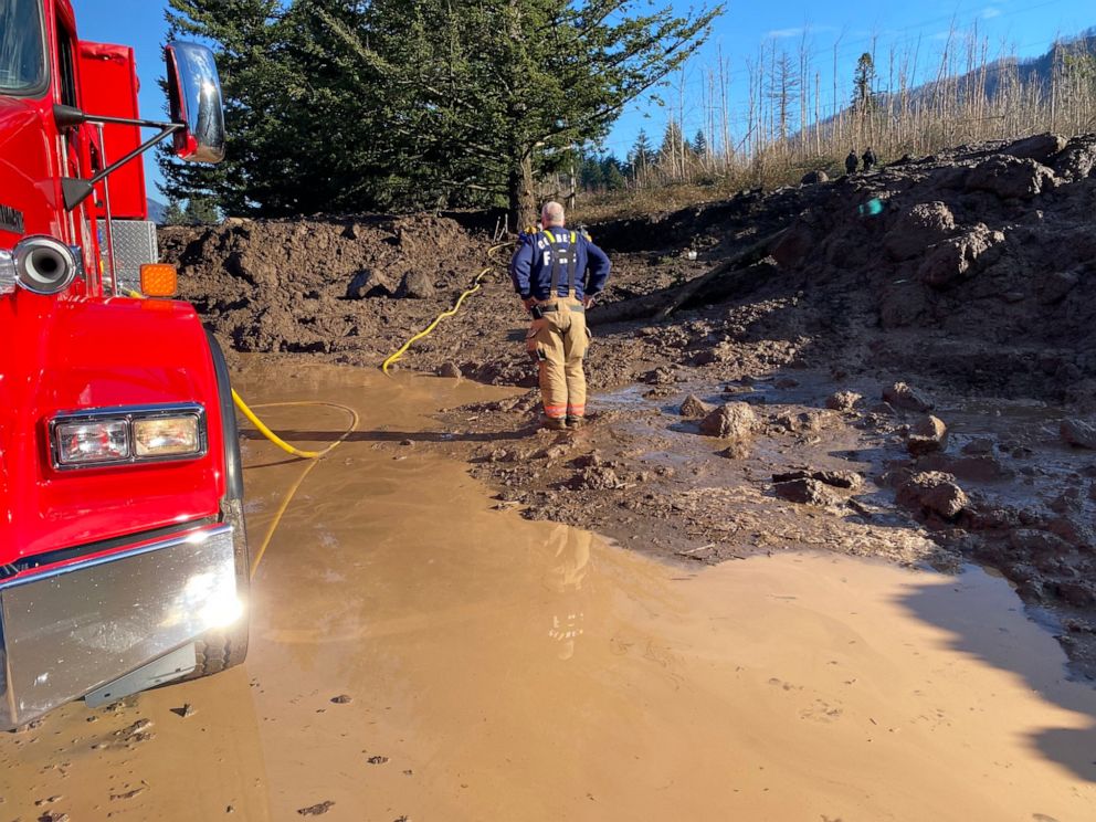 PHOTO: The Multnomah County Sheriff's Office spent days attempting to recover the body of Jennifer Moore in Dodson, Oregon, when her care was swept away in a landslide in the early hour of Jan. 13, 2021.