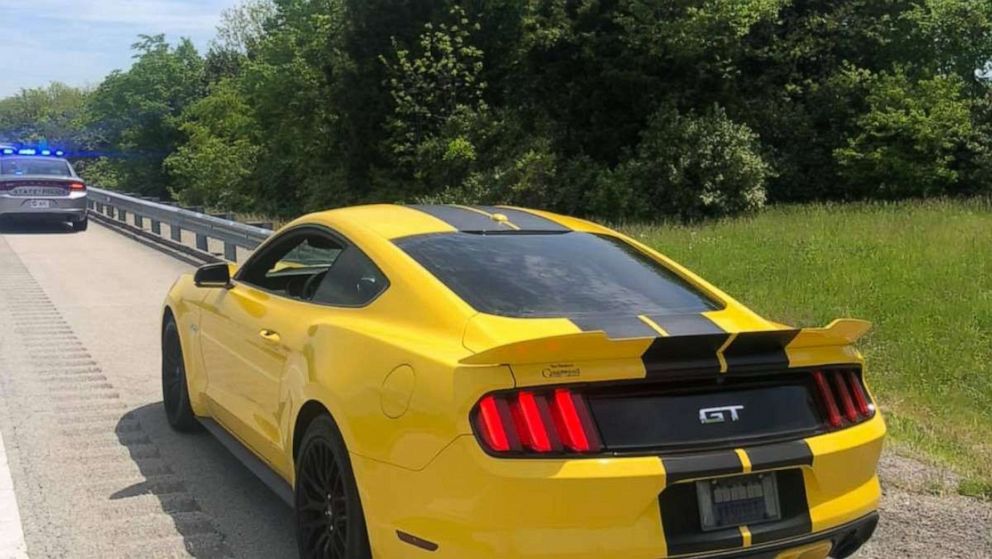 PHOTO: Steven Alford, 47, allegedly drove more than double the 70 mph speed limit and led police on a lengthy pursuit has been arrested after running out of gas on Saturday, May 15, 2021 in Nelson County, Kentucky.