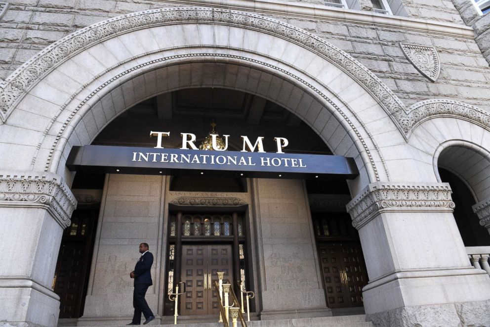 PHOTO: A staff member stands in front of the Trump International Hotel in Washington, D.C.,on Oct. 26, 2016. 