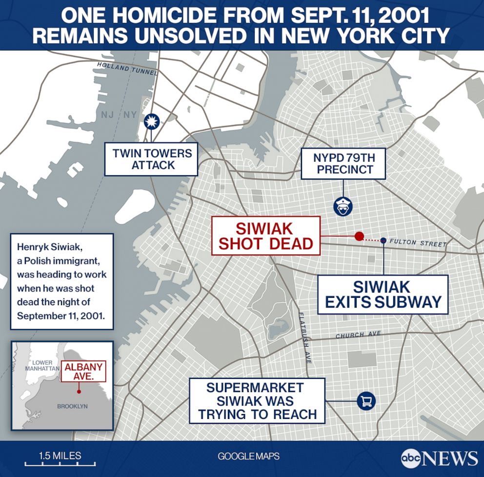 PHOTO: One homicide from Sept. 11, 2001 remains unsolved in New York City.