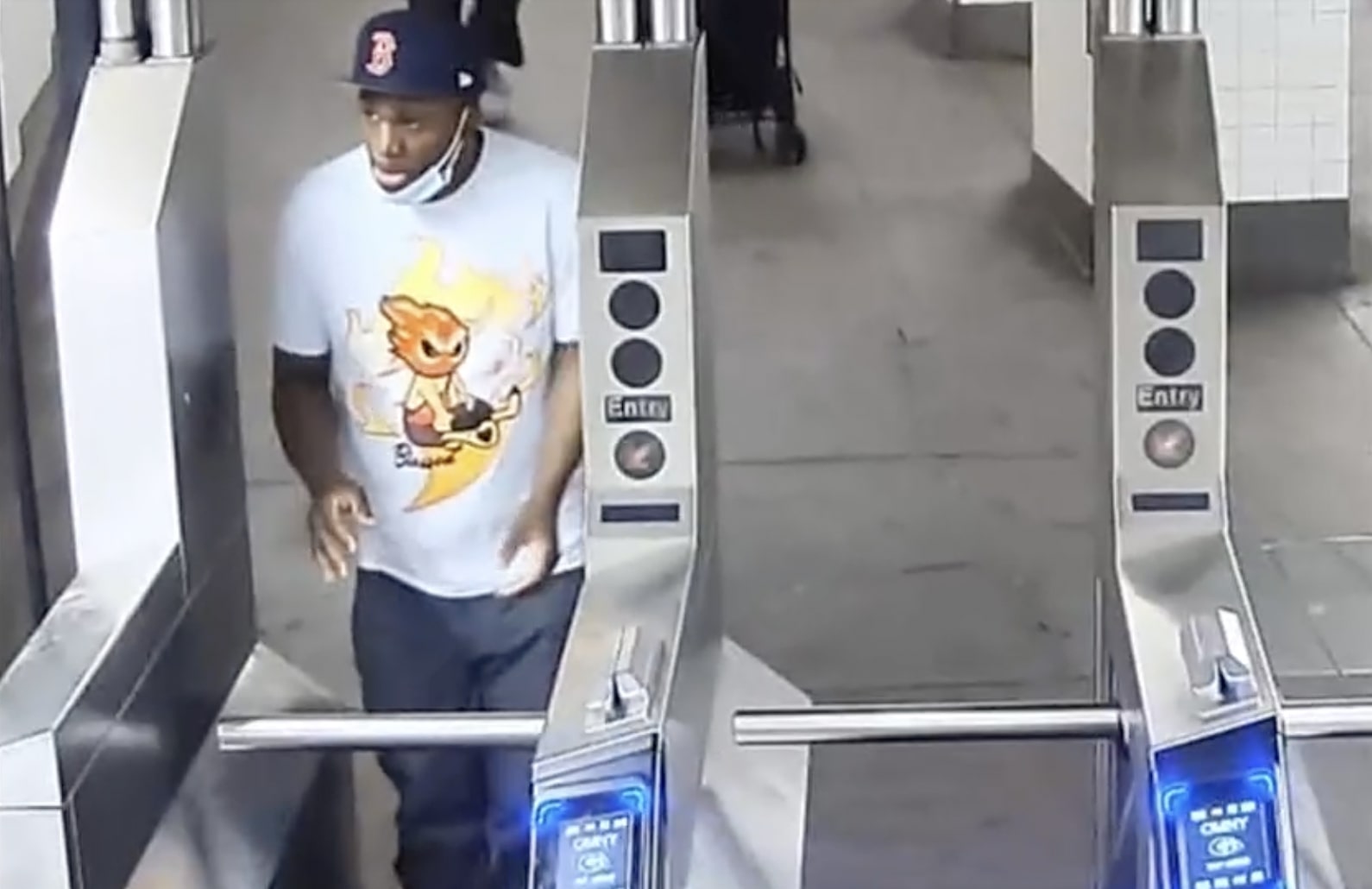 PHOTO: A suspect wanted in connection with subway assault incidents is seen in a video still released by The New York City Police Department on June 18, 2023.