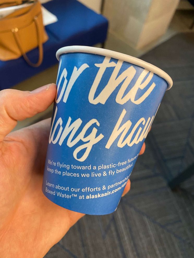 PHOTO: Alaska Airlines eliminated plastic cups in November.