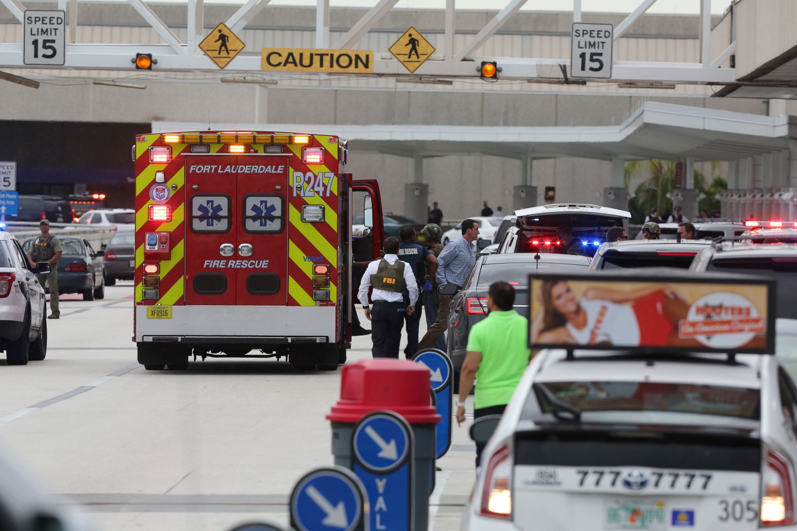 PHOTO: Fire rescue and emergency vehicles at the Fort Lauderdale Airport, on Jan. 6, 2017, in Fort Lauderdale, Florida.
