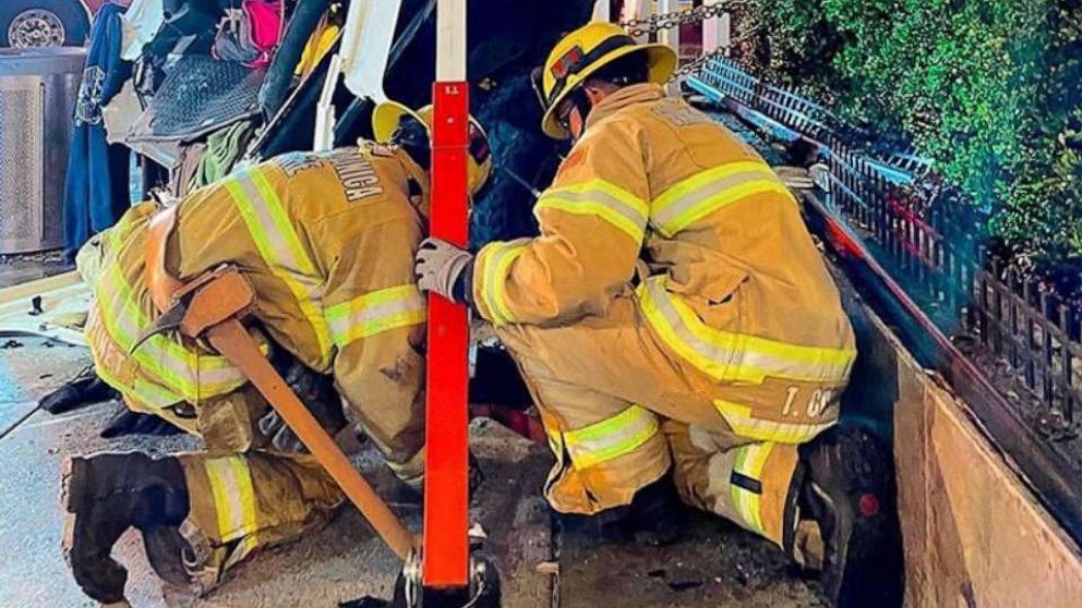 PHOTO: The Santa Monica Police Department responded to reports of a vehicle that had gone over the side of a parking structure in Santa Monica, California, at approximately 12:10 a.m. early on Feb. 23, 2020.