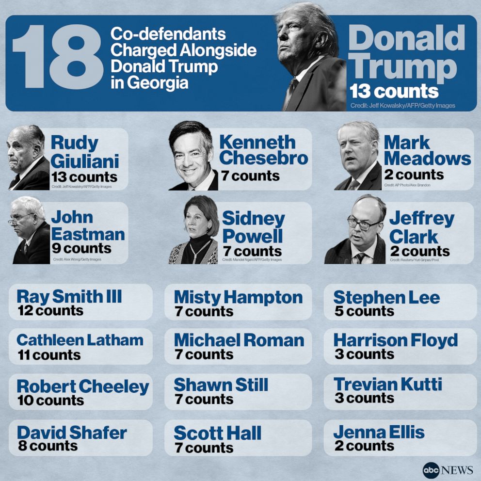 18 Co-defendants Charged Alongside Donald Trump in Georgia