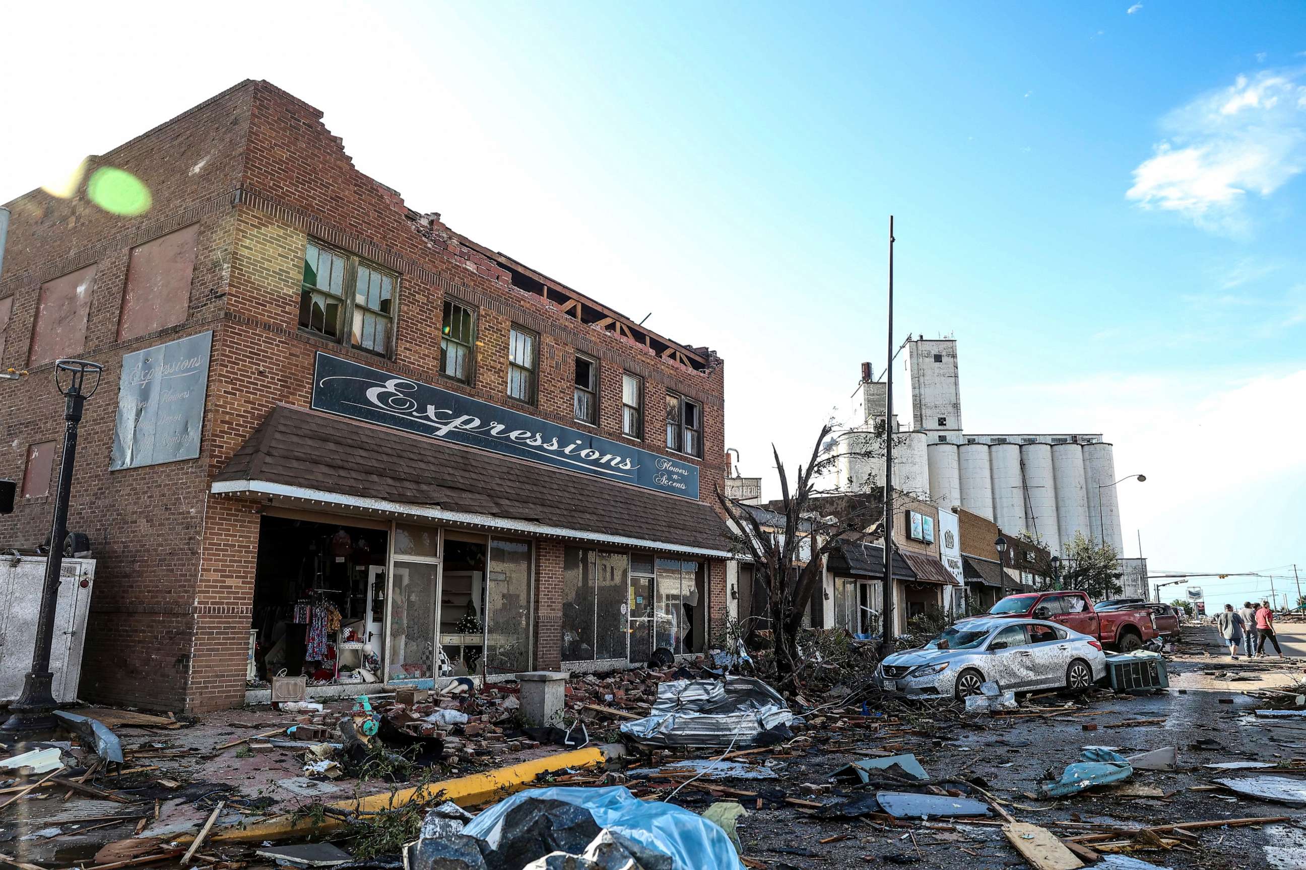 PHOTO: Damaged buildings and vehicles after a tornado struck Perryton, Texas, June 15, 2023.