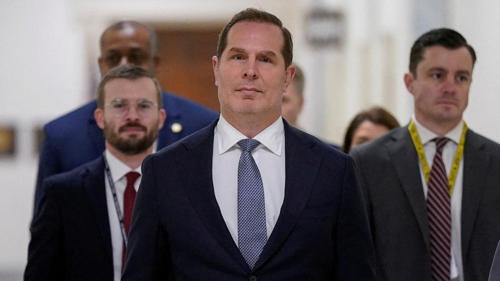 PHOTO: Pete Marocco, deputy administrator-designate at the U.S. Agency for International Development (USAID), arrives to meet with members of Congress to discuss foreign assistance, on Capitol Hill in Washington, March 5, 2025.