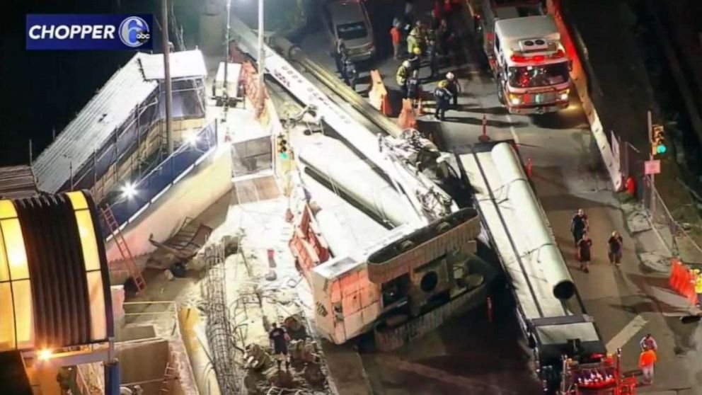 PHOTO: A construction worker has died after a drilling rig that was being used to move heavy equipment fell on top of him while he was working on a construction site in downtown Philadelphia, Pennsylvania, on Tuesday, July 6, 2021.