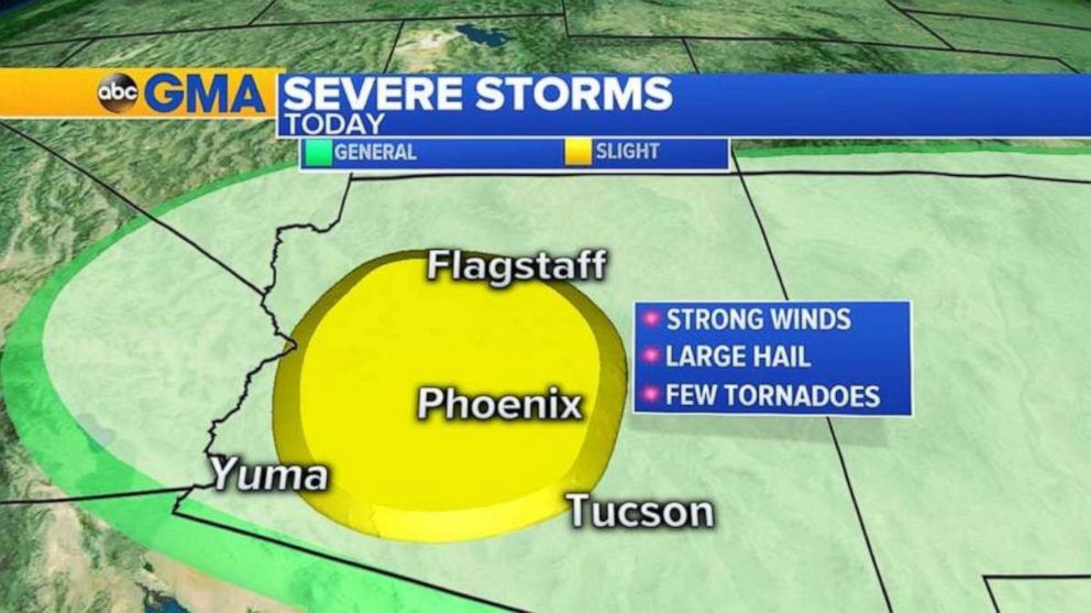 PHOTO: Severe storms and possible tornadoes are expected in Arizona today.