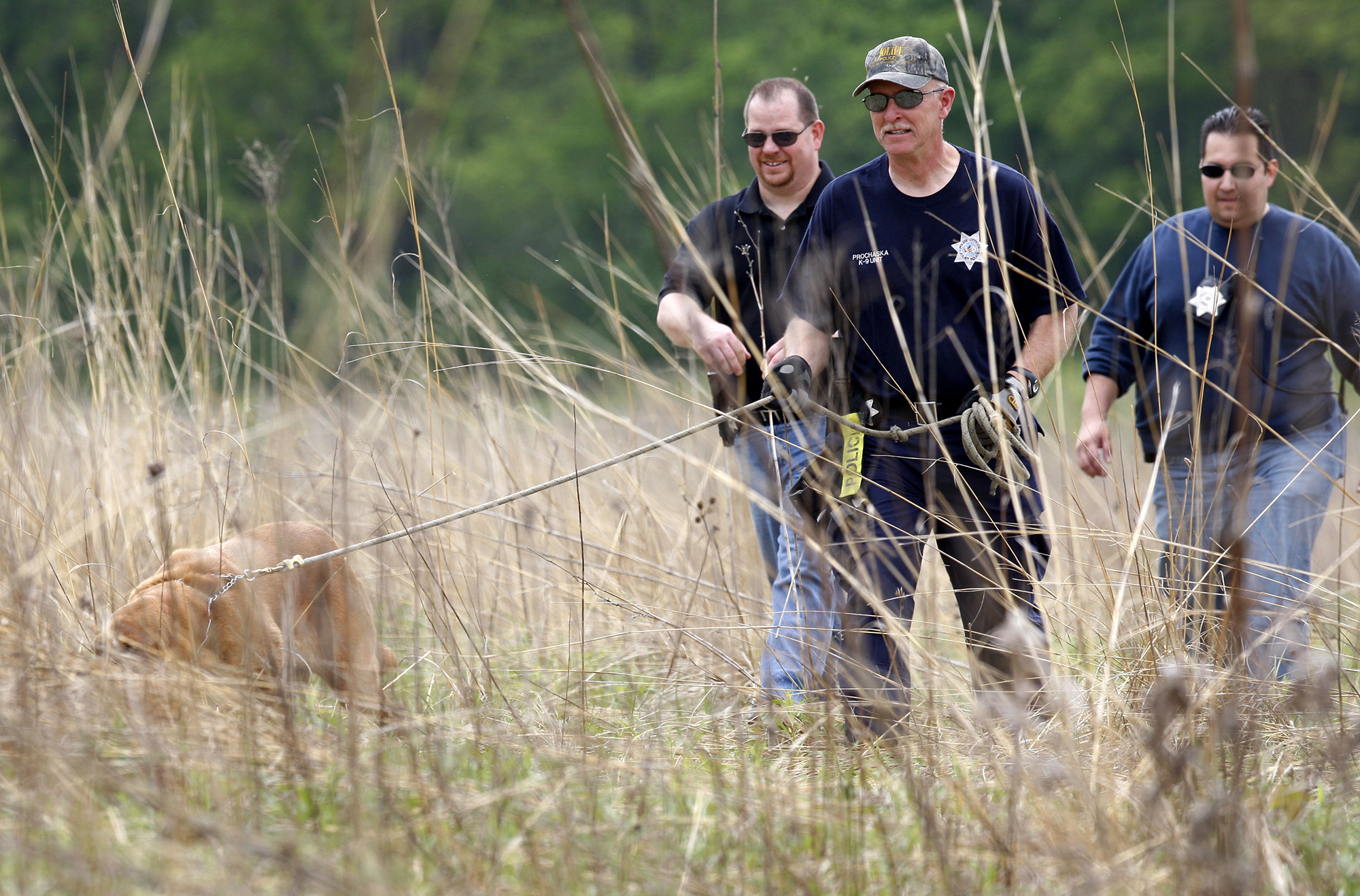 PHOTO: Joliet Police search Castle Rock State Park wetlands for evidence in Timmothy Pitzen's disappearance, May 19, 2011.