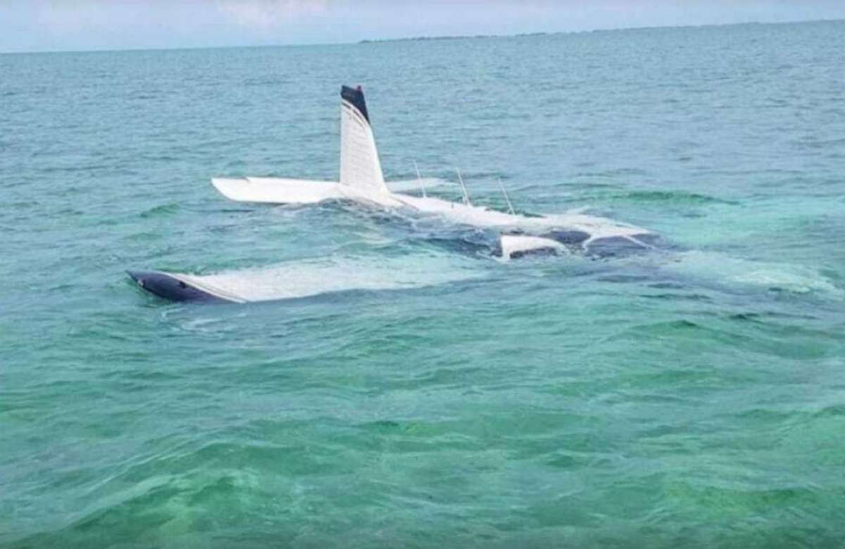 PHOTO: A single-engine Piper aircraft crashed into the water roughly 10 miles north of Andros, Bahamas.