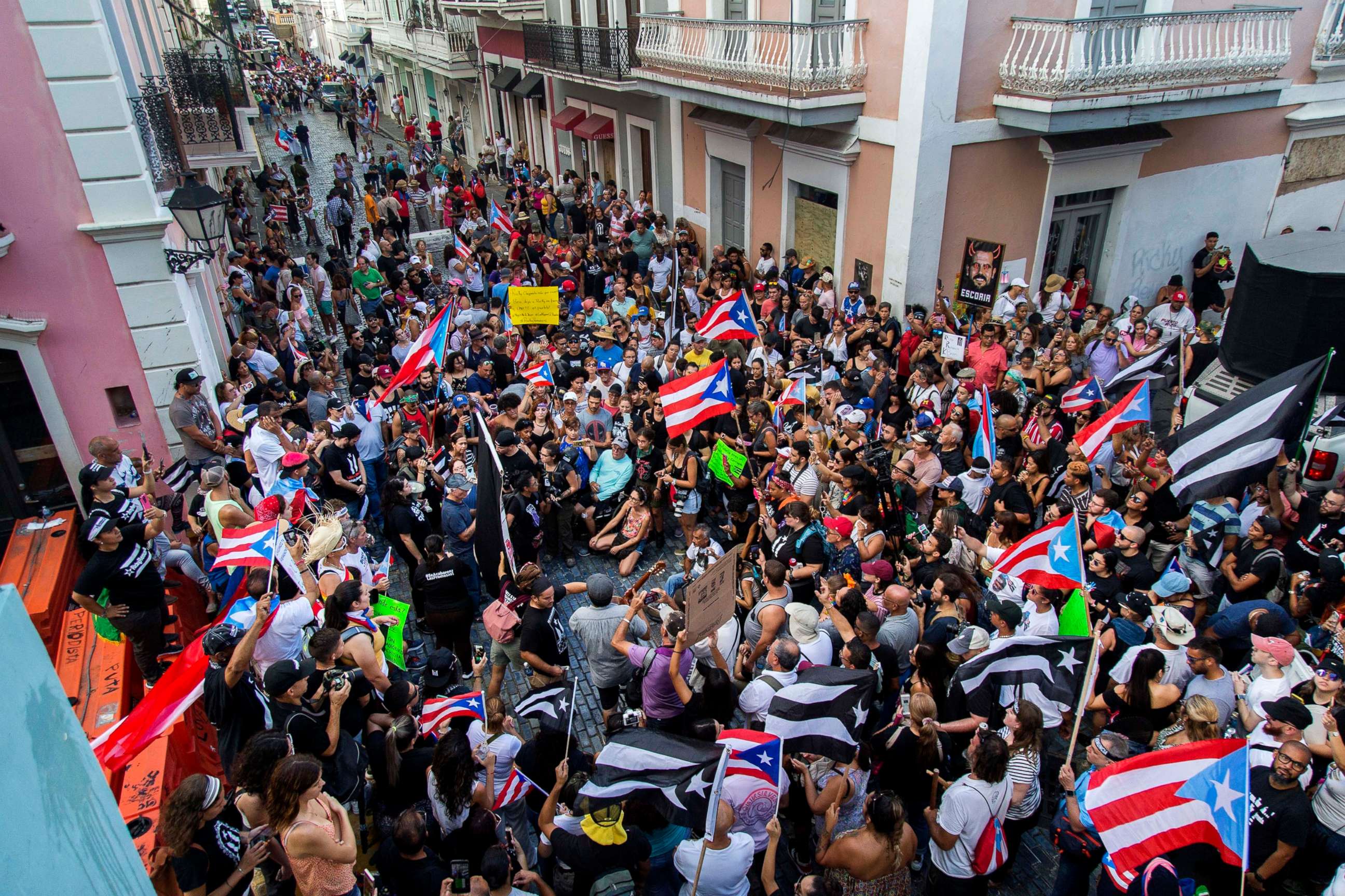 PHOTO: Demonstrators protest against Gov. Ricardo Rossello in San Juan, Puerto Rico, July 21, 2019.