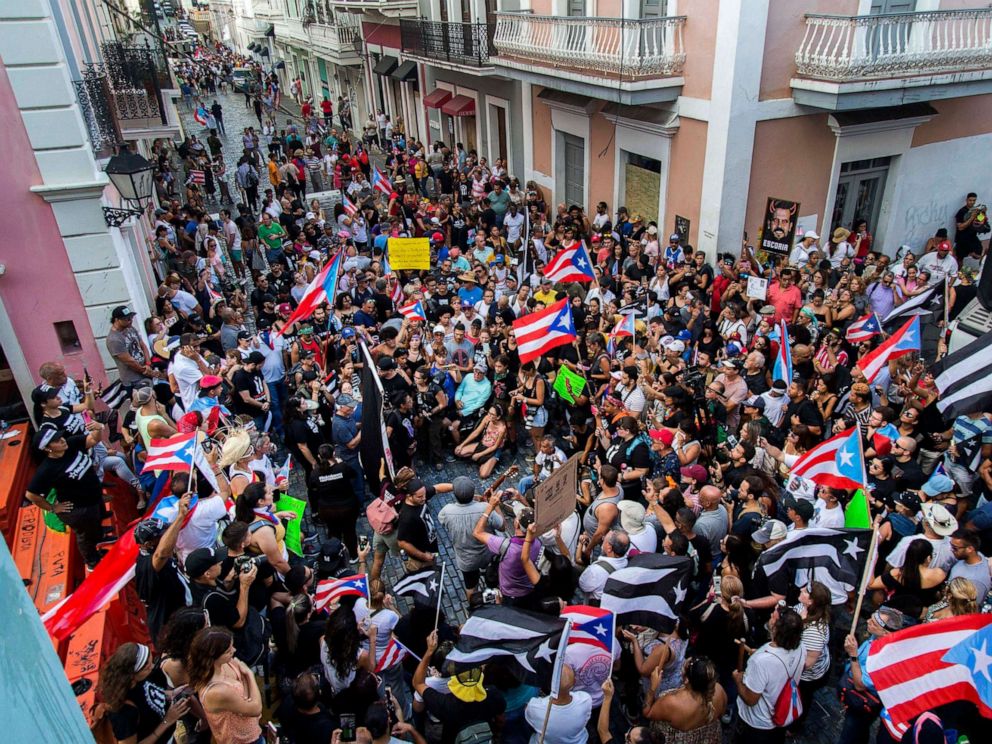 Protesters targeted with tear gas as they call for ouster of Puerto ...