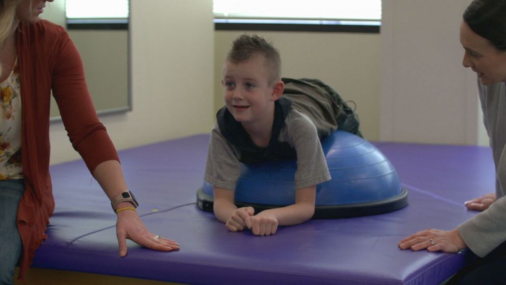 PHOTO: Quinton Hill lost movement in his left arm after he was diagnosed by acute flaccid myelitis in 2018. 