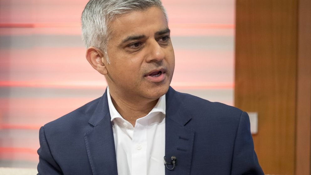 The first Muslim mayor of a major European country, Sadiq Khan, appears on "Good Morning Britain," TV show in London, May 17, 2016.  