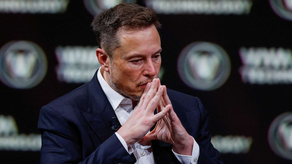 FILE PHOTO: Elon Musk, Chief Executive Officer of SpaceX and Tesla and owner of Twitter, gestures as he attends the Viva Technology conference dedicated to innovation and startups in Paris, France, June 16, 2023. REUTERS/Gonzalo Fuentes/File Photo