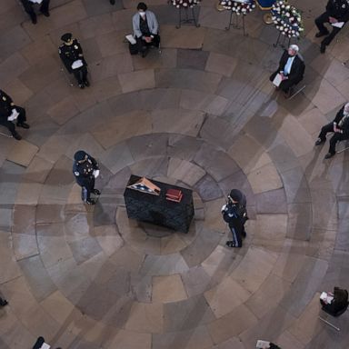 President Joe Biden and members of Congress paid their respects to Brian Sicknick who died from injuries during the violent insurrection at the U.S. Capitol.