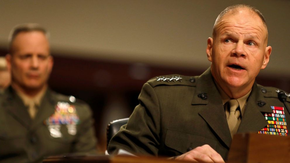 Commandant of the Marine Corps General Robert Neller testifies during a Senate Armed Services Committee hearing on the Marines United Facebook page on Capitol Hill in Washington, March 14, 2017. 