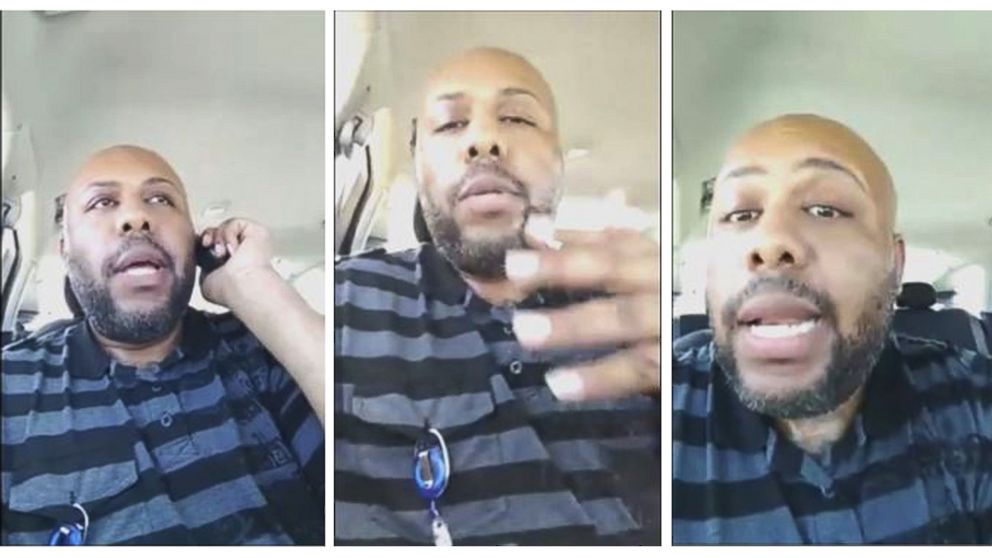 A man who has been identified by authorities as Steve Stephens is seen in a combination of stills from a video he broadcast of himself on Facebook in Cleveland, April 16, 2017.