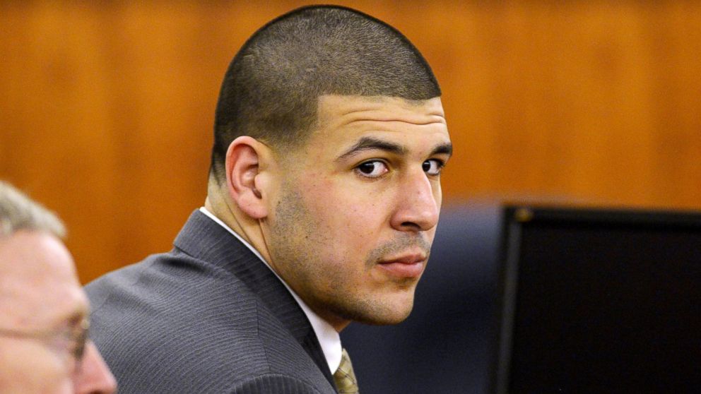Aaron Hernandez and defense attorney Charles Rankin wait in the courtroom during the jury deliberation in his murder trial at the Bristol County Superior Court in Fall River, Massachusetts, April 10, 2015.