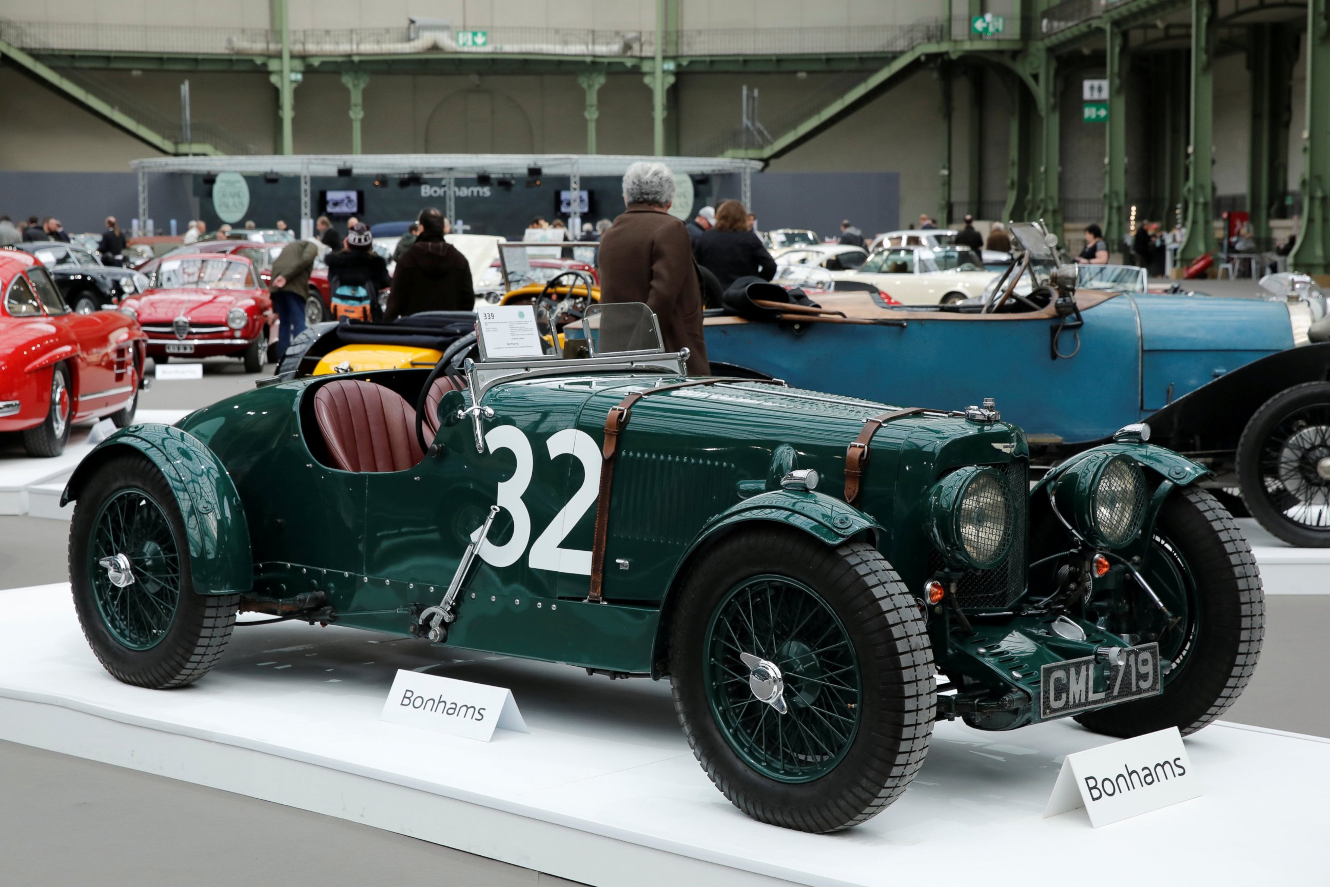 PHOTO: An Aston Martin Ulster Two-seater Sports is displayed during an exhibition of vintage and classic cars  by Bonhams auction house at the Grand Palais during the Retromobile week in Paris, France, Feb.  8, 2017. 