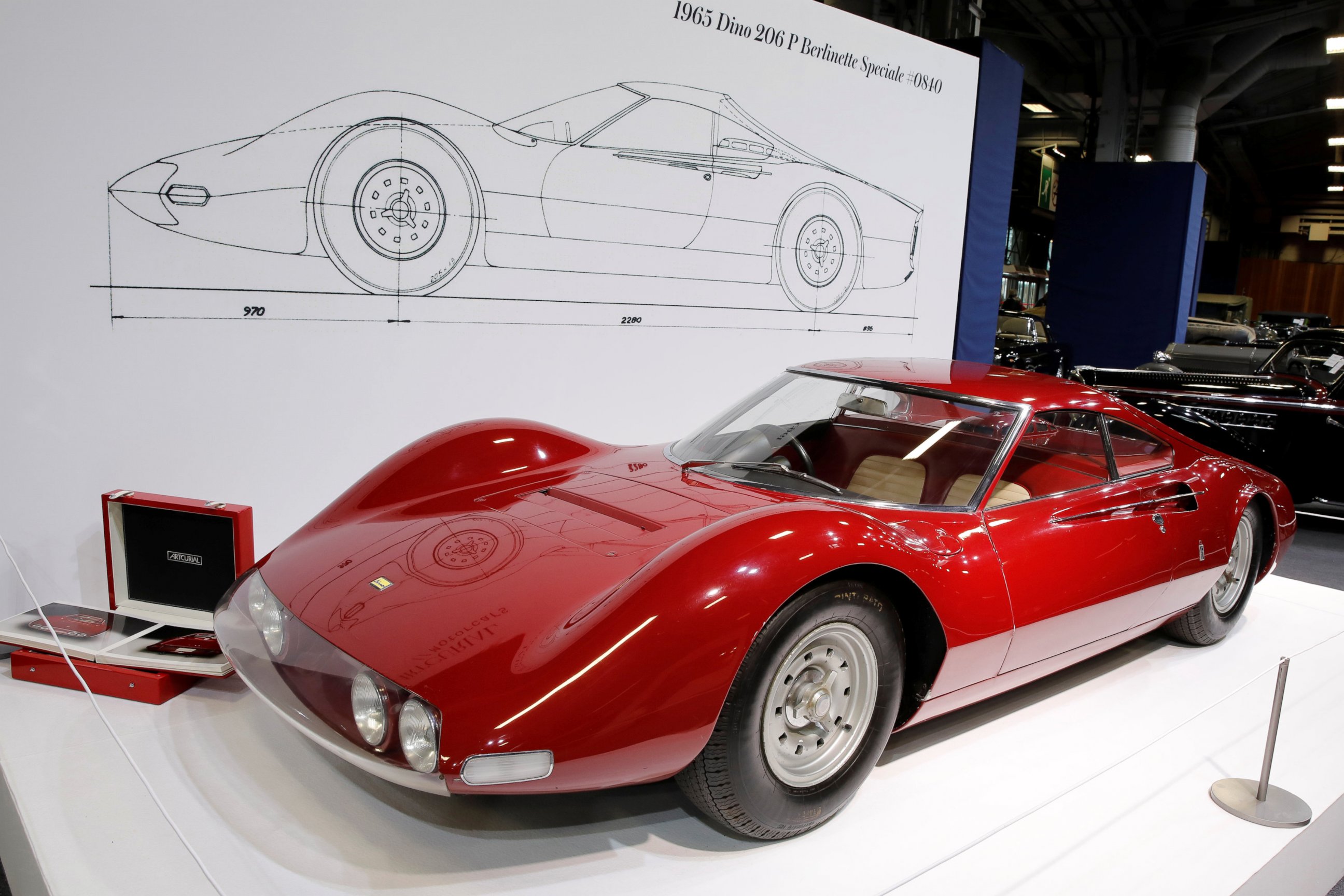 PHOTO: A 1965 Ferrari 206 P Dino Pininfarina Berlinetta Speciale is displayed during an exhibition of vintage and classic cars by Artcurial auction house at the Paris Retromobile fair in Paris, France, Feb. 8, 2017.