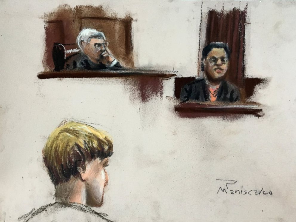 PHOTO: Jennifer Pinckney, right, testifies in this court sketch at the trial of Dylann Roof, who is facing the death penalty for the killings of nine black churchgoers in Charleston, South Carolina, Jan. 4, 2017.