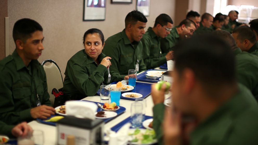 Border Patrol trainees prepare to enter one of the country's