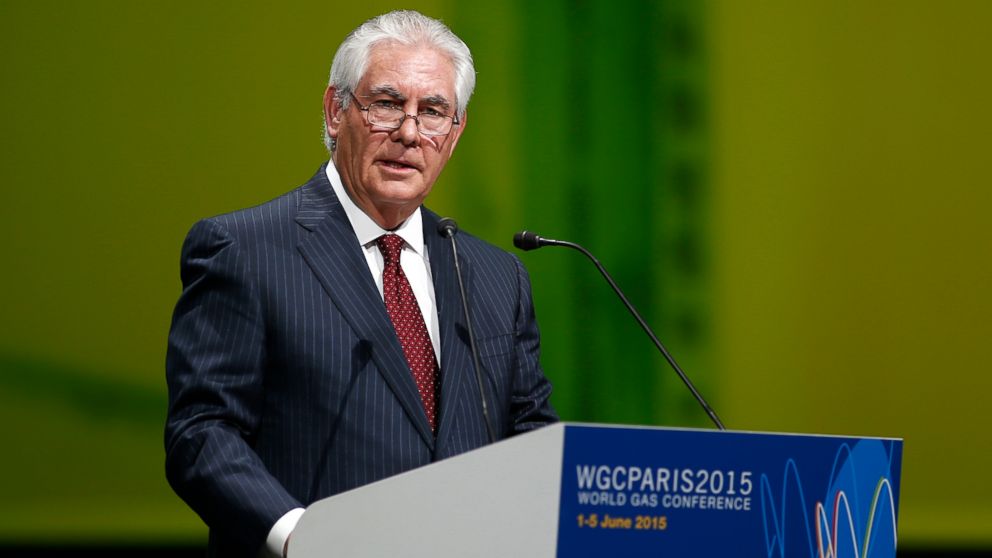 ExxonMobil Chairman and CEO Rex Tillerson speaks during the 26th World Gas Conference in Paris, June 2, 2015. 