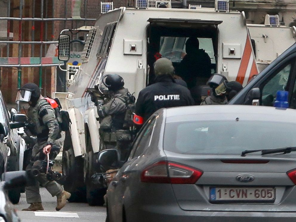 PHOTO: Police at the scene of a security operation in the Brussels suburb of Molenbeek in Brussels, Belgium, March 18, 2016.   