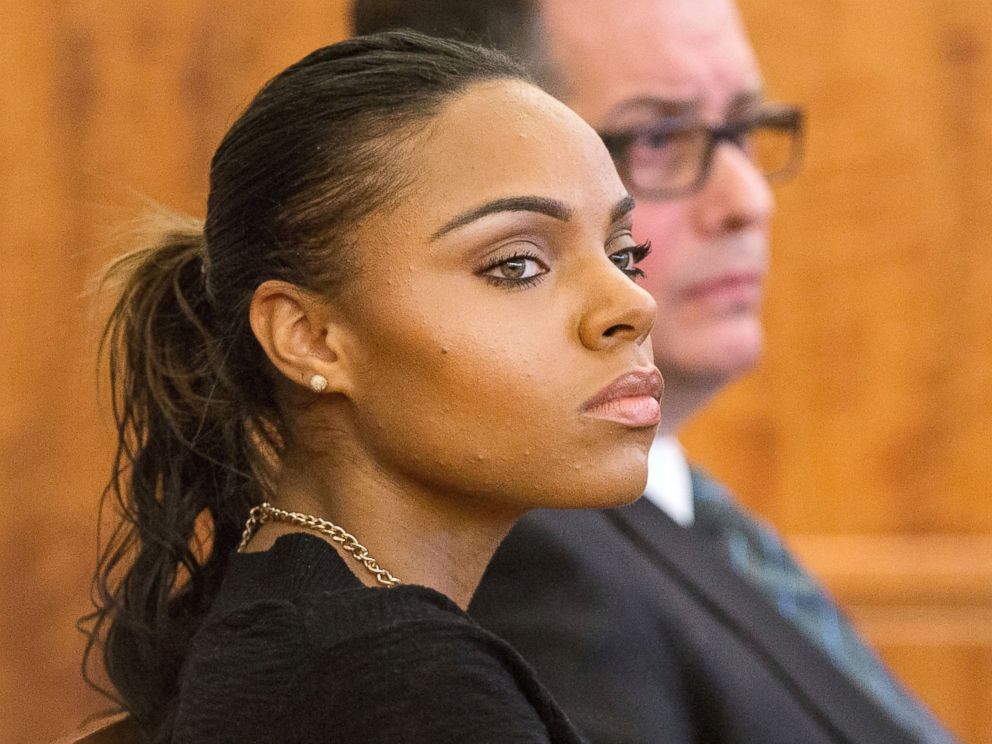 PHOTO: Shayanna Jenkins, the fiancee of former New England Patriots Aaron Hernandez, listens during his murder trial at the Bristol County Superior Court in Fall River, Mass., Feb. 25, 2015.