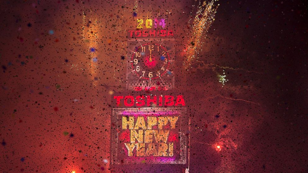 Fireworks go off at midnight on New Year's Eve in Times Square in New York Jan. 1, 2014.